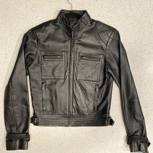 %100 Leather Jacket Black - Size S